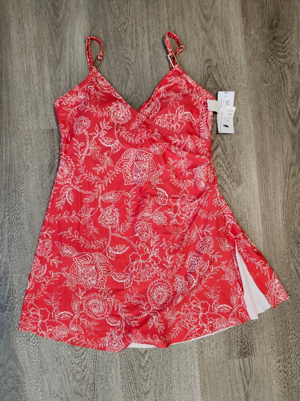 Liz Claiborne “Kingston Voyage” Coral‑Pink Floral Swim Dress – Size 10 (NWT) - Picture 2 of 12